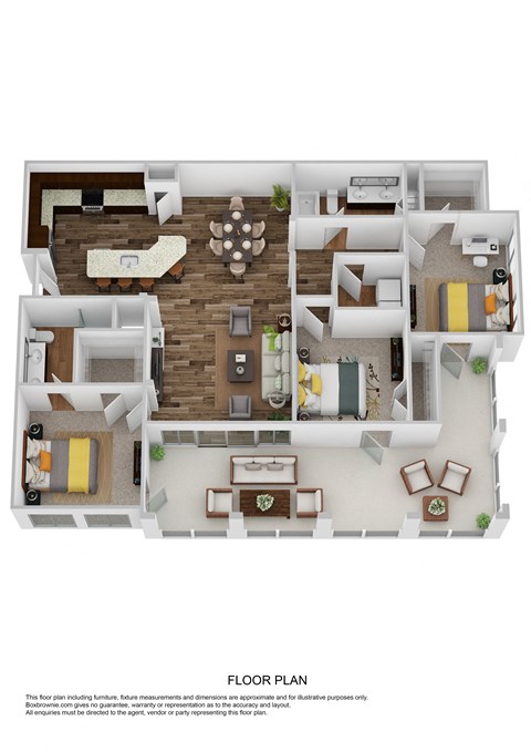 3 bedroom floor plan  the residences at